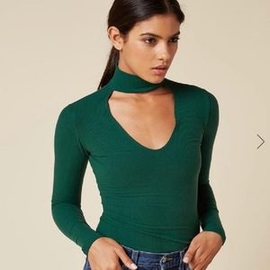 Reformation ribbed keyhole top